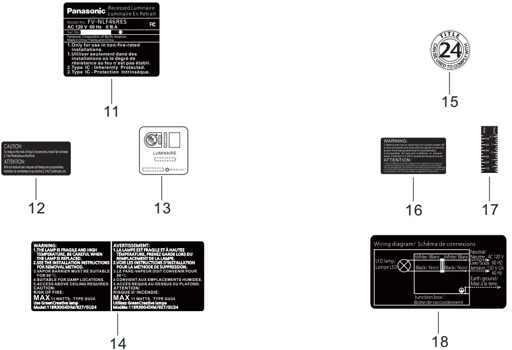 Fs Inlet Label Panasonic Fv-nlf46res Recessed Inlet For Use Instruction Manual (+ pdf ...