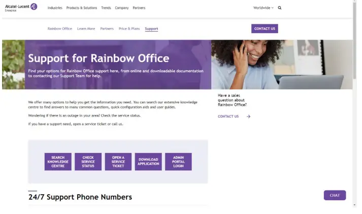 Alcatel Lucent Rainbow Office Communication Platform in the Cloud SUPPORT