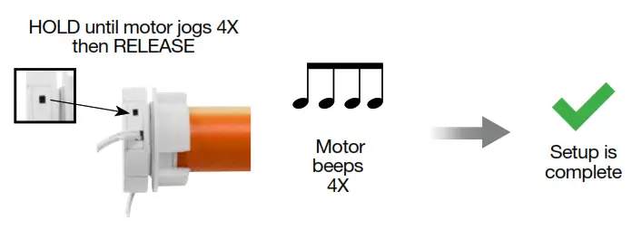 SUN GLOW Programming Resides with the Motor - HOLD until motor jogs 4X
