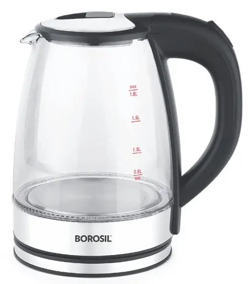 BOROSIL BKE18LGK26 Electric 1 8 L Glass Kettle