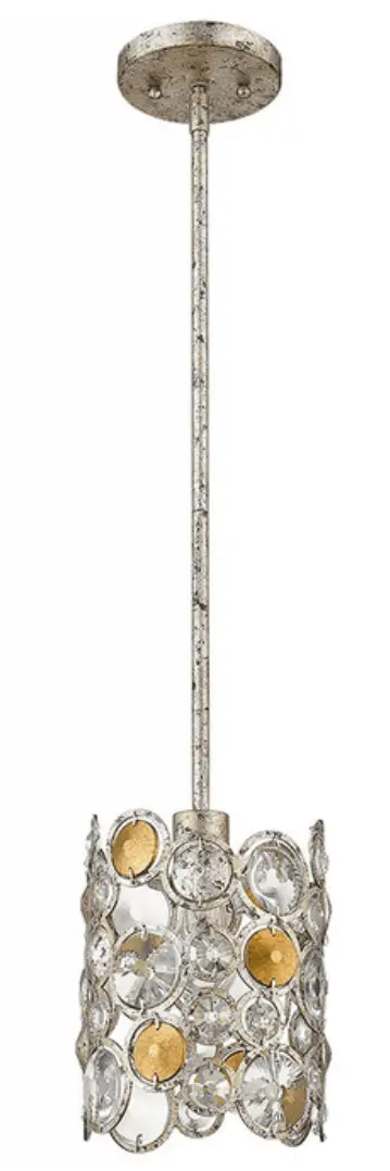 TREND TP20003ASL Antique Silver Leaf Mini Pendant Lamp