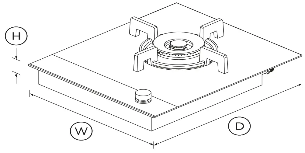 FISHER PAYKEL CG451DTGGB1 Gas on Glass Cooktop 45cm - Fig