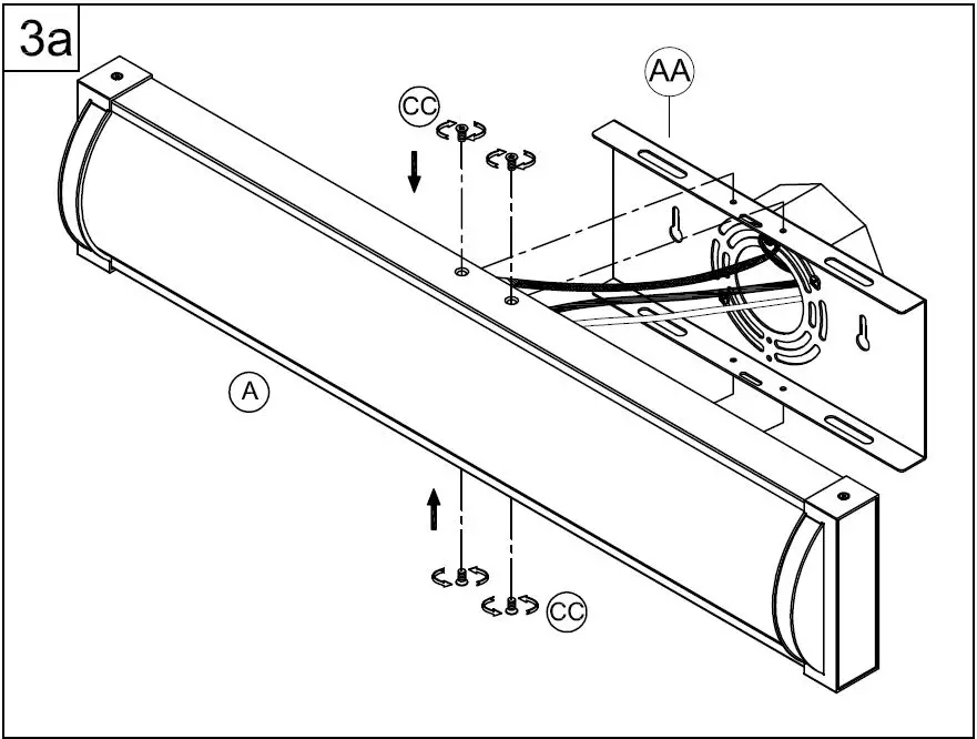 PROGRESS LIGHTING Barril LED 2.33-in 1-Light Brushed Nickel LED Modern Contemporary Vanity Light Instruction Manual - Attach fixture