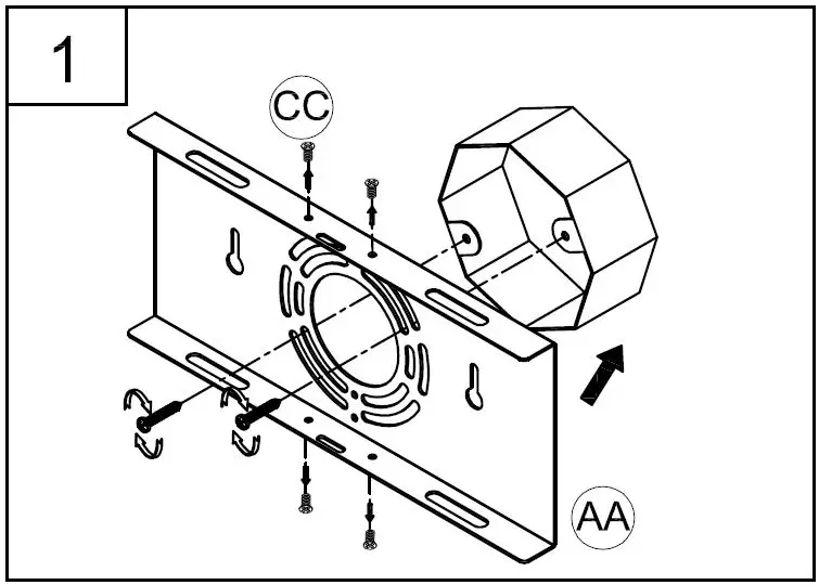 PROGRESS LIGHTING Barril LED 2.33-in 1-Light Brushed Nickel LED Modern Contemporary Vanity Light Instruction Manual - The back plate