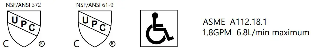 Kraus KPF-1670 Esina Single Handle Pull-Down Kitchen Faucet - Codes, Standards Applicable