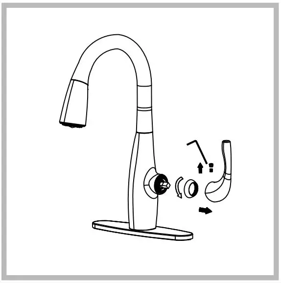 Kraus KPF-1670 Esina Single Handle Pull-Down Kitchen Faucet - Maintenance - Cartridge Replacement step 1