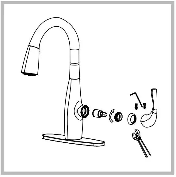 Kraus KPF-1670 Esina Single Handle Pull-Down Kitchen Faucet - Maintenance - Cartridge Replacement step 3