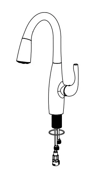 Kraus KPF-1670 Esina Single Handle Pull-Down Kitchen Faucet - Step 1B. Faucet installation - without deck plate