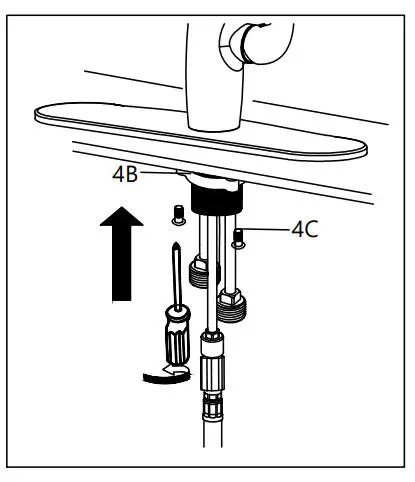Kraus KPF-1670 Esina Single Handle Pull-Down Kitchen Faucet - Step 3. Secure mounting hardware