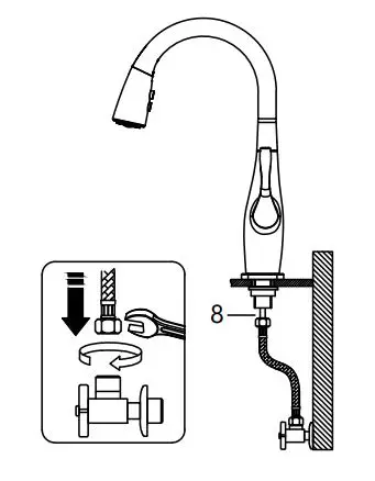 Kraus KPF-1670 Esina Single Handle Pull-Down Kitchen Faucet - Step 5. Connect waterlines