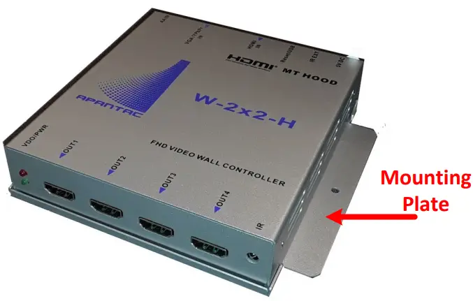 W 2x2 H APANTAC Mt Hood FHD Video Wall Controller - Mounting Plate