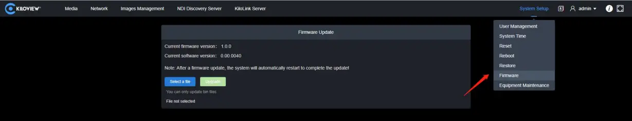 KILOVIEW D350D260 - Upgrade firmware 1
