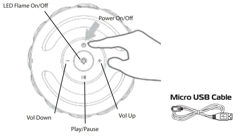 POWER-TO-GO CP112-2 LED Flame Speaker - FIGER 1