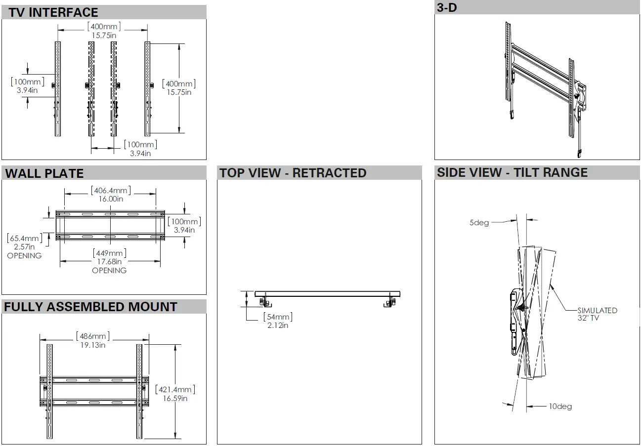 Secura-QMT35-B2-Tilting-Wall-Mount-for-Flat-Panel-TVs-32-Inch-55-Inch-fig-9