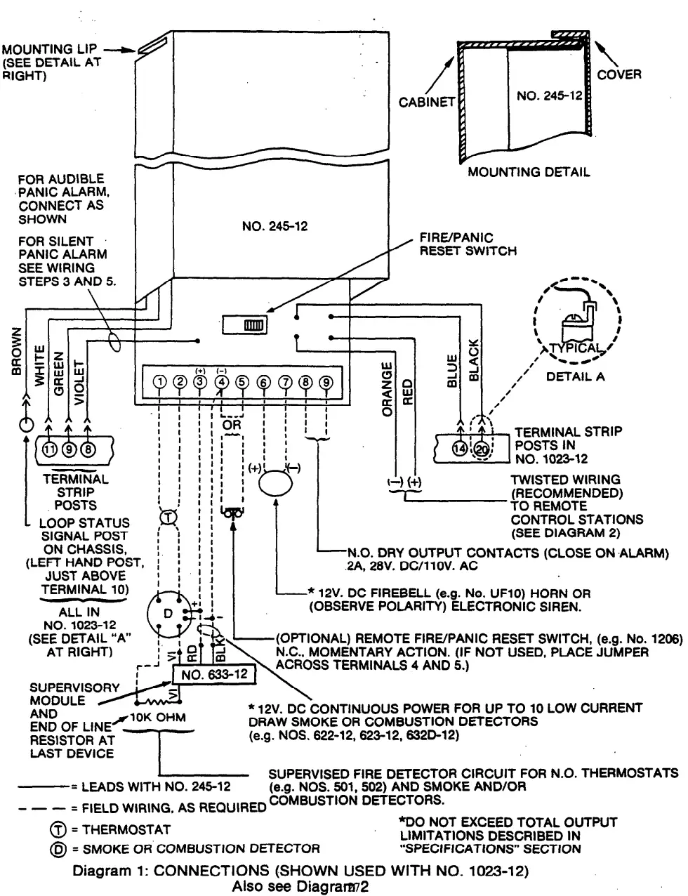 ADEMCO 245-12 Two Wire Remote Station Adapter With Fire Circuit - fig 2