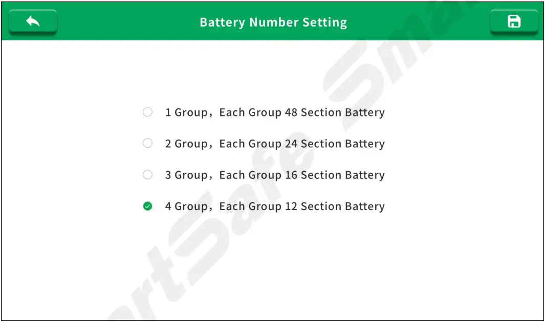 SmartSafe iSmartEV EB480 Lithium Battery Balancer for EV - Battery Number Setting