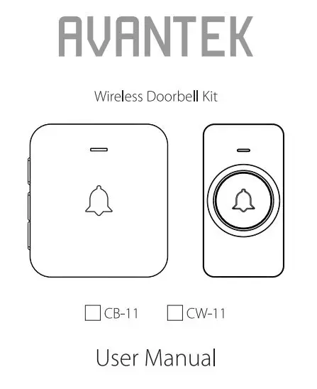 AVANTEK Wireless Doorbell Kit CB-11 CW-11 User Manual