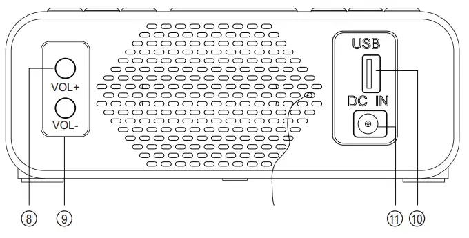 Reacher YM-186 Alarm Clock - BACK PANEL