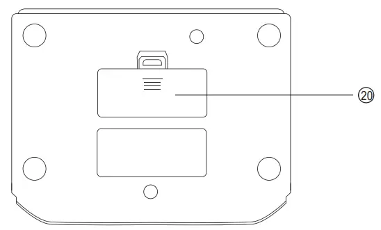 Reacher YM-186 Alarm Clock -BOTTOM PANEL