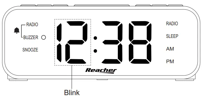 Reacher YM-186 Alarm Clock - Time Setting