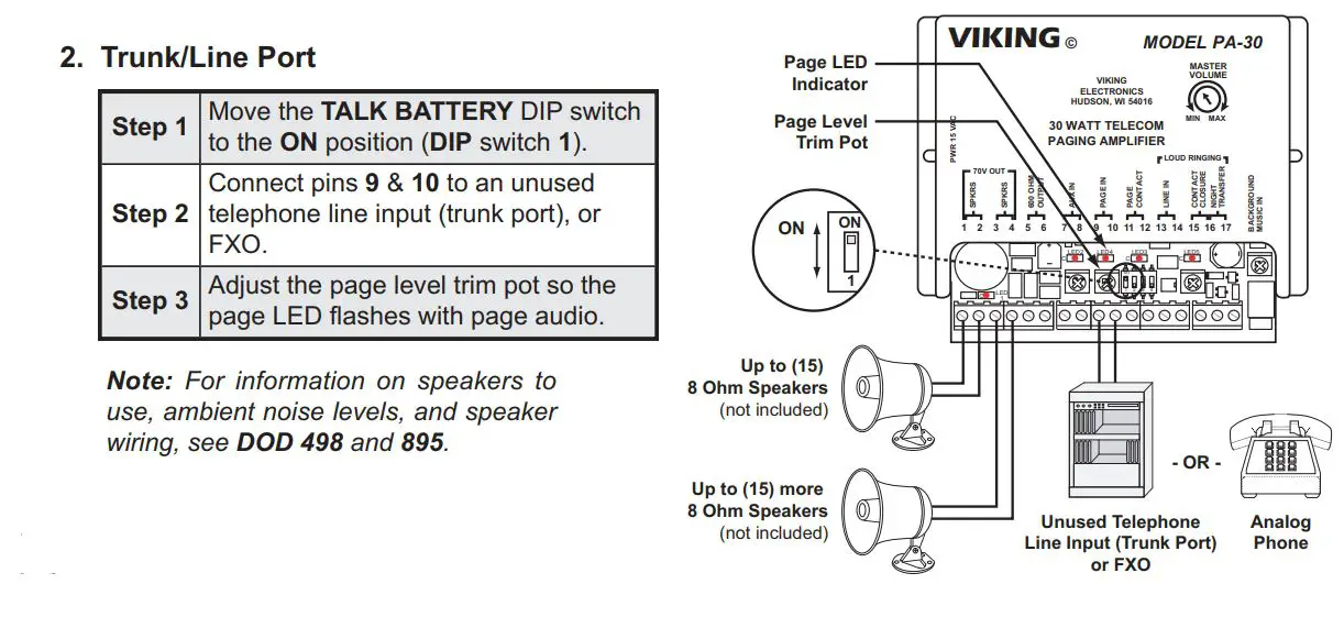 VIKING 30 Watt Paging Amp with Loud Ringing PA-30 User Manual - Installation