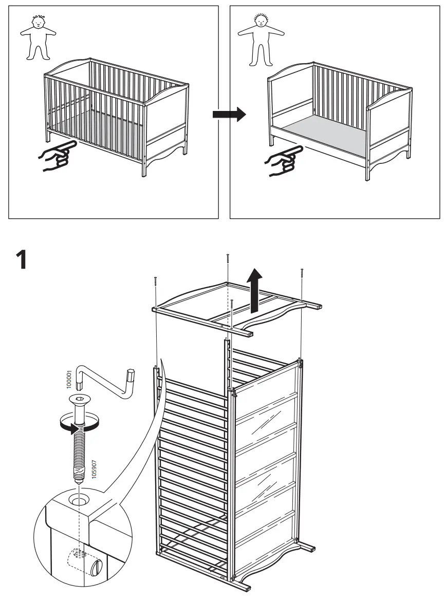 IKEA SMÅGÖRA Cot - figure 11