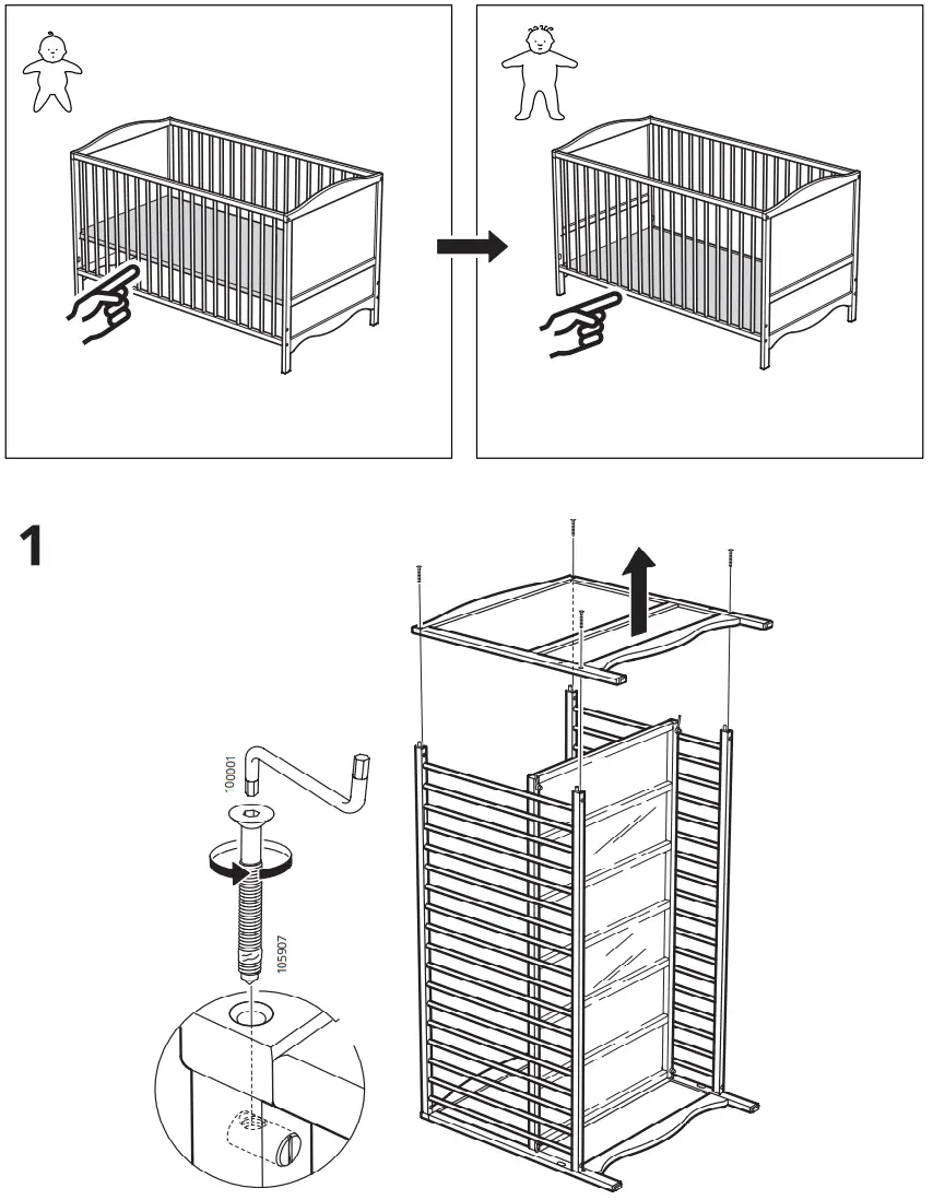 IKEA SMÅGÖRA Cot - figure 9