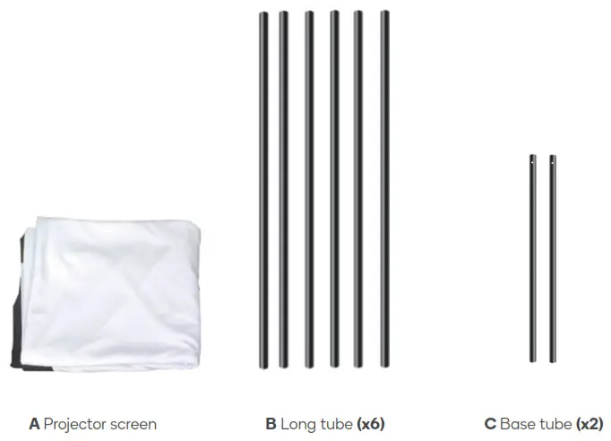 kogan KAPRS100WA 100 Inch Portable Projector - COMPONENTS