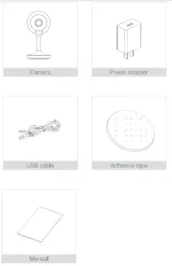 Shenzhen Bovision Technology BF-MC01 Smart Wifi Camera - checklist for all parts