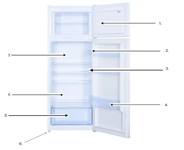 ICEKING FF218WE Top Mount Fridge - Description of the Appliance