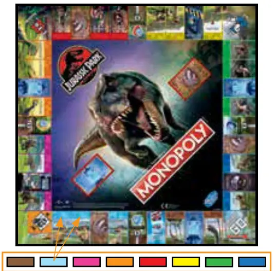 MONOPOLY Jurassic Park Edition Board Game for Kids -fig1