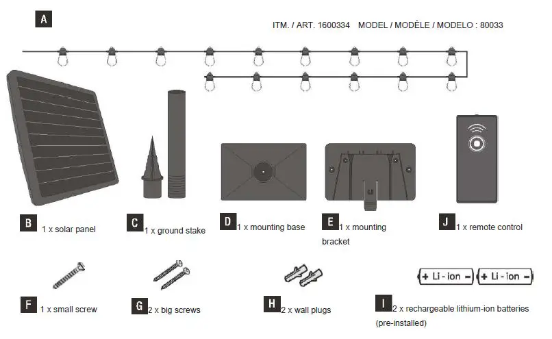 SUNFORCE 1600334 Solar String Lights with Remote Control 1