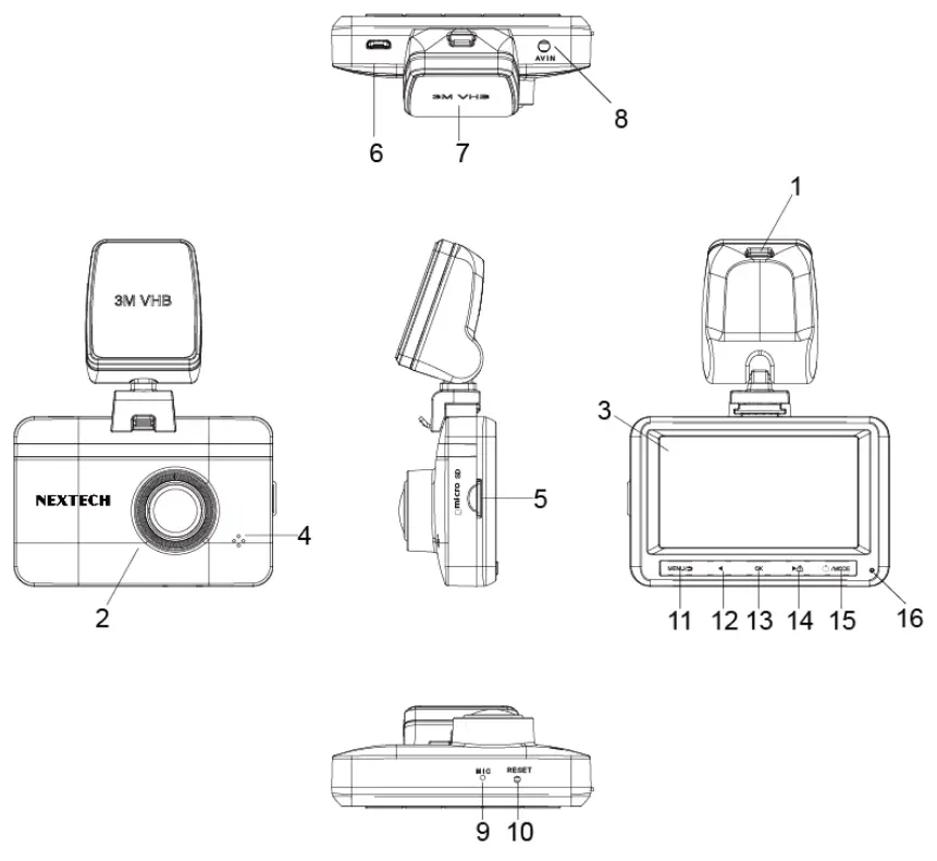 NEXTECH 2K GPS Dash Camera Rear Camera - 02