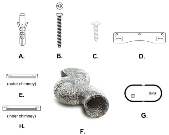 COSMO COS 63175 Wall Mount Range Hood - PARTS LIST