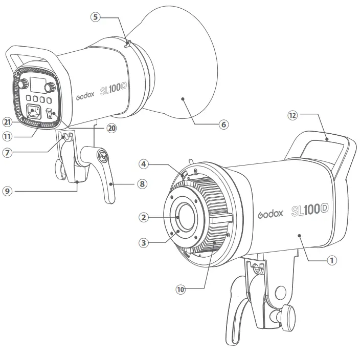 Godox SL100D SL Series Daylight LED Video Light - Name of Body