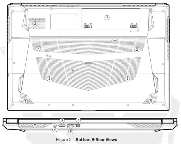 MONSTER Abra A7 V11 5 3 Intel Core i7 Gaming Laptop - System Map Front Left and Right Views 2