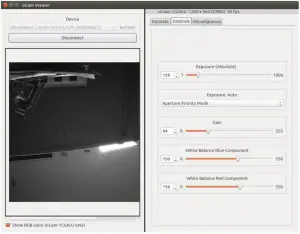 Figure 15 Camera setting control on oCamViewer Linux version.
