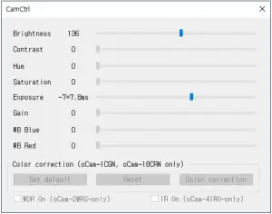 Figure 7 Camera Settings and Controls ­ oCam-1MGN-U