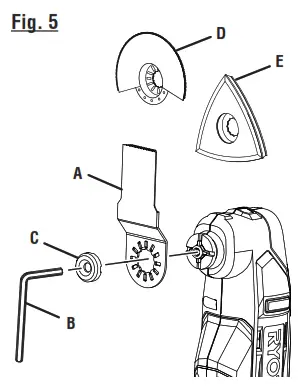RYOBI PCL430 18 Volt Oscillating Multi Tool - fig 9