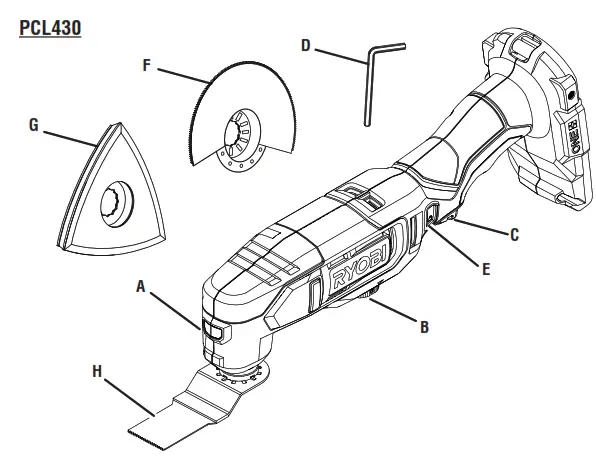 RYOBI PCL430 18 Volt Oscillating Multi Tool - fig8