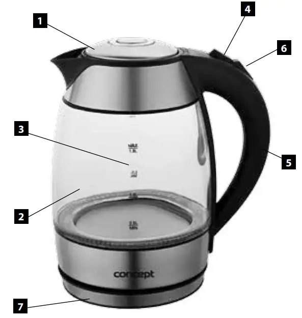 concept RK405x Electric kettle - PRODUCT DESCRIPTION