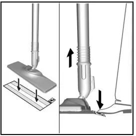 KARCHER SC 3 EasyFix User Manual - Place one foot on the bottom corner