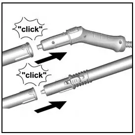 KARCHER SC 3 EasyFix User Manual - Push the 2nd extension tube onto the 1st extension tube