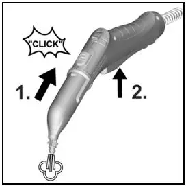 KARCHER SC 3 EasyFix User Manual - un-locking button on the steam gun en-gages