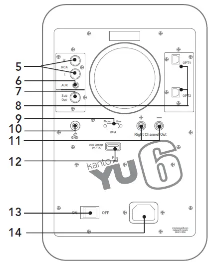 kanto YU6 Powered Speakers with Bluetooth and Phono Preamp 3