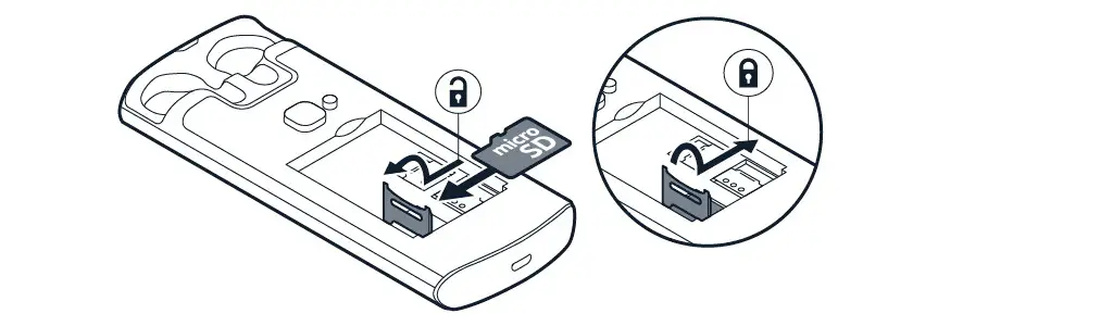 NOKIA 5710 XpressAudio Mobile Phone - Insert the memory card
