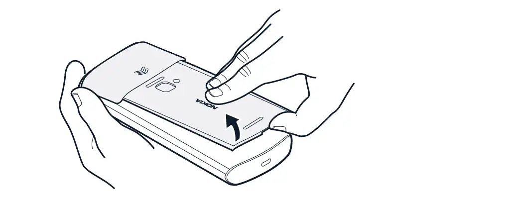 NOKIA 5710 XpressAudio Mobile Phone - Open the back cover
