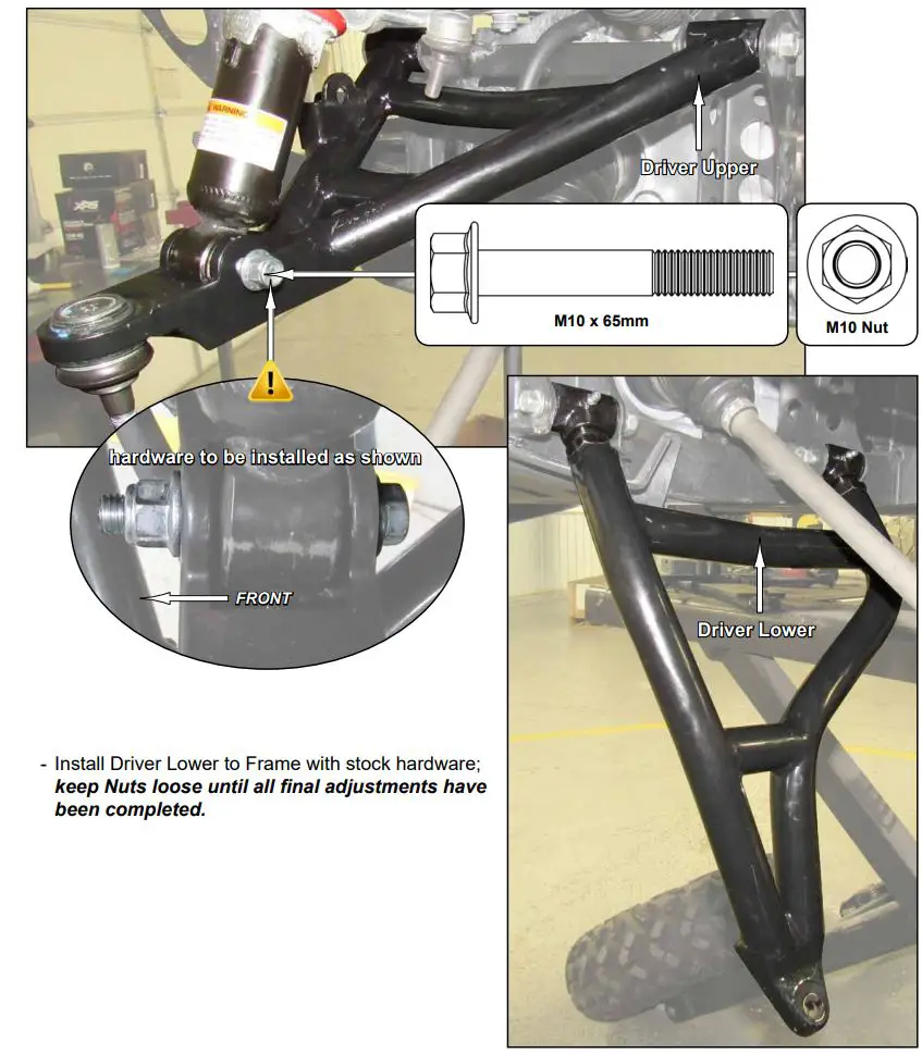 SUPERATV IN-AA-Y-WV-1.5-HC High Clearance Front A-Arms for Yamaha Wolverine Instruction Manual - Installation
