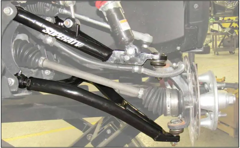 SUPERATV IN-AA-Y-WV-1.5-HC High Clearance Front A-Arms for Yamaha Wolverine Instruction Manual - Reinstall Knuckle Hub