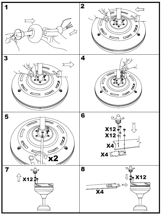 HOMEDEPOT DHMTT2022090203 48 Inch Black 4 Leaf Indoor Ceiling Fan Light AC Motor with Remote Control 3